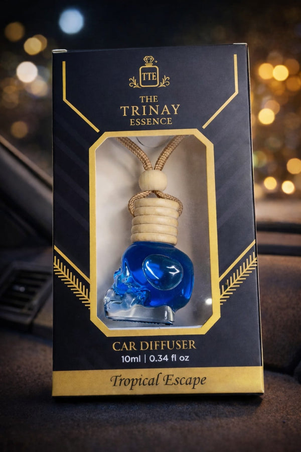 THE TRINAY ESSENCE Tropical Escape Car Perfume with Essential Oils | Hanging Car Diffuser | Long Lasting Fruity Car Air Freshener | 10ml